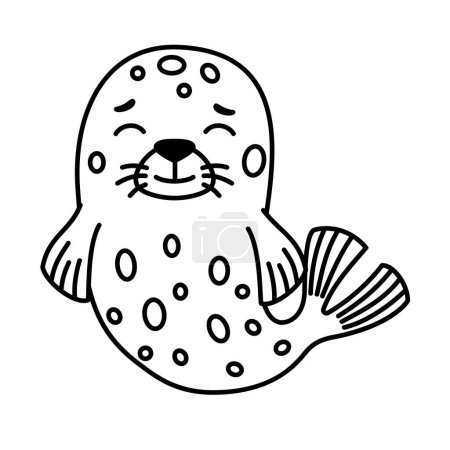 Illustration for Vector illustration of seal in a cartoon style - Royalty Free Image