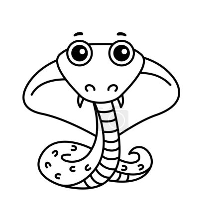 Ilustración de Ilustración vectorial de serpiente, cobra, en un estilo de dibujos animados - Imagen libre de derechos