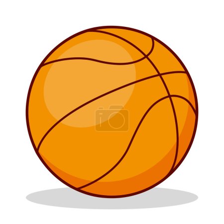 Téléchargez les illustrations : Illustration vectorielle d'une balle de basket isolée sur fond blanc - en licence libre de droit