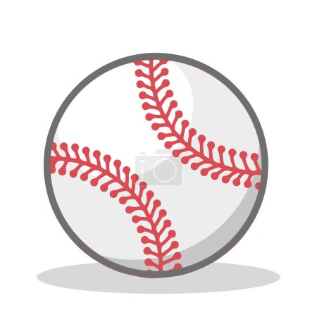 Ilustración de Ilustración vectorial de una pelota de béisbol aislada sobre un fondo blanco - Imagen libre de derechos
