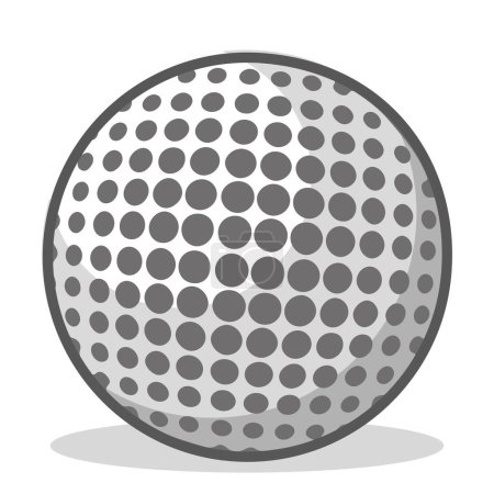 Téléchargez les illustrations : Illustration vectorielle d'une balle de golf isolée sur fond blanc - en licence libre de droit