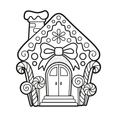 Illustration for Vector coloring for children. Gingerbread house - Royalty Free Image