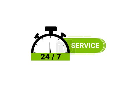 Illustration for 24 hour 7 day service vector element - Royalty Free Image
