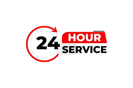 Illustration for 24 hour service vector element - Royalty Free Image