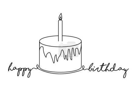Téléchargez les illustrations : Joyeux anniversaire gâteau illustration de stock - en licence libre de droit