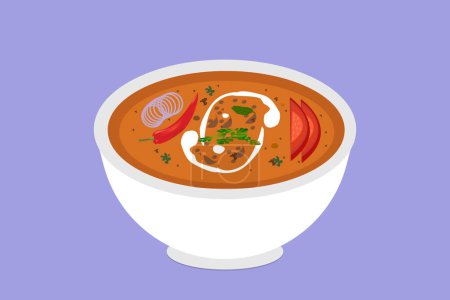 Téléchargez les illustrations : Vecteur traditionnel indien de conception de soupe dal makhani - en licence libre de droit