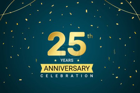 Illustration for 25 year anniversary celebration banner design - Royalty Free Image
