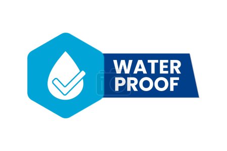 Ilustración de Prueba de agua en polvo con marca de verificación plana - Imagen libre de derechos