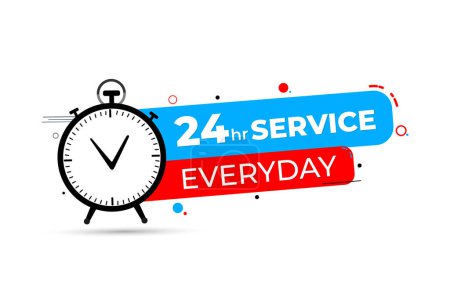 Illustration for Vector 24hr service everyday design vector - Royalty Free Image