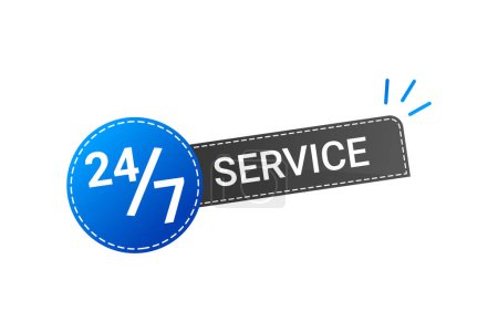 Illustration for Service everyday 24 Hours 7 Days Vector Element - Royalty Free Image