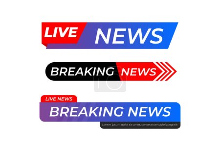 Illustration for Breaking news collection vector design. - Royalty Free Image