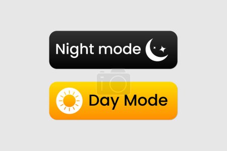 Illustration for Day and night mode on and off button design. - Royalty Free Image