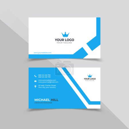 business card template with modern geometric design vector