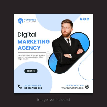Digital Marketing Agency Social Media Post Vector Design.