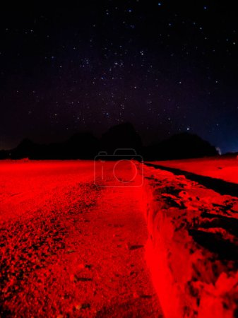 Photo for Starry night sky over the monument valley - Royalty Free Image