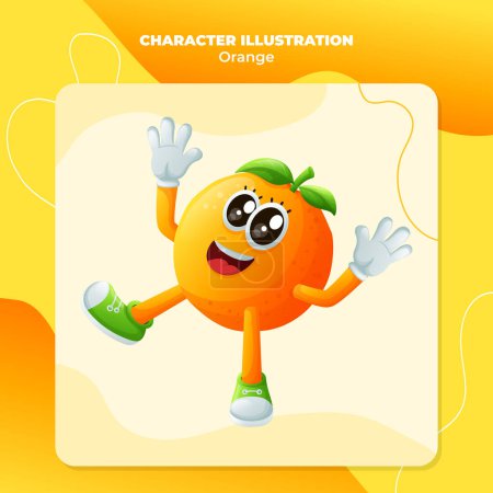 Cute orange character smiling with a happy expression. Perfect for kids, merchandise and sticke