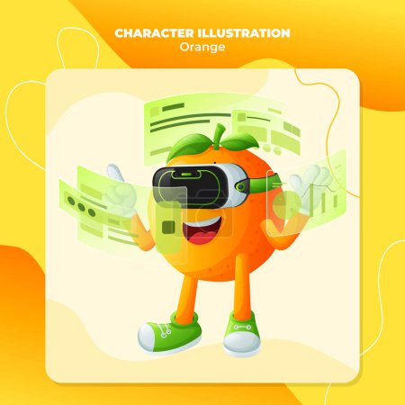 Niedlichen orangefarbenen Charakter in metaverse. Perfekt für Kinder, Fanartikel und Aufkleber, Bannerwerbung oder Blo