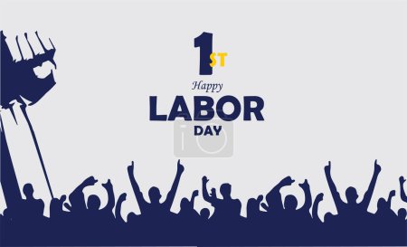 Photo for Greeting card for Labor Day or International Workers' Day with set of tools - Royalty Free Image