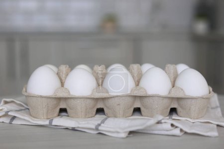 Photo for Fresh farm eggs in the kitchen. High quality 4k footage - Royalty Free Image