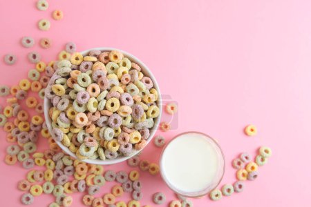 Photo for Multicolored corn rings for breakfast - Royalty Free Image