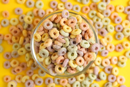 Photo for Multicolored corn rings for breakfast - Royalty Free Image