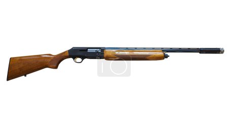 Photo for Pump action shotgun isolated on white background - Royalty Free Image
