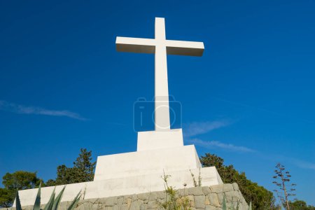 Photo for Cross on the hill at Marjan park  in Split. Croatia - Royalty Free Image