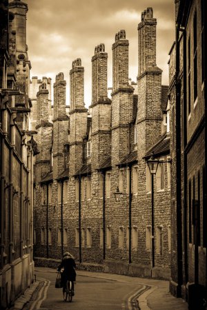 Foto de Trinity Lane en Cambridge. Vista vintage - Imagen libre de derechos
