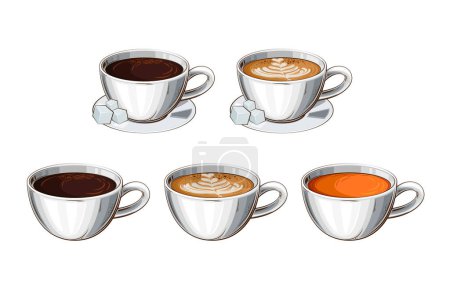 Ilustración de Copa de colección de café - Imagen libre de derechos
