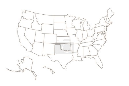 Ilustración de Esquema del Mapa Americano. 4 de julio Concepto Patriótico. Día de la Independencia elemento de diseño - Imagen libre de derechos