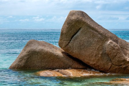 Photo for In connection with hiking on the northern part of Praslin, The Seychelles, we saw these rocks at Anse Georgette. Huge granite rocks. - Royalty Free Image