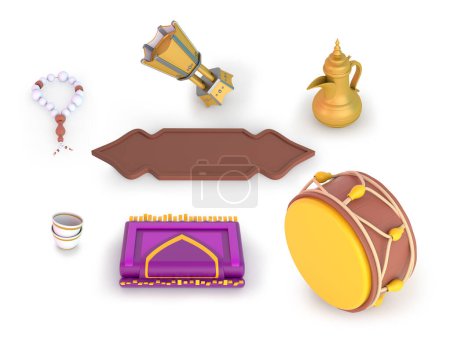 Téléchargez les photos : Ramadan Cadre et tambour avec chapelet - en image libre de droit