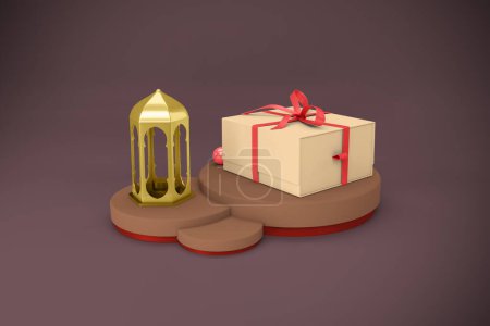 Photo for Ramadan Gift Box Perspective Side - Royalty Free Image