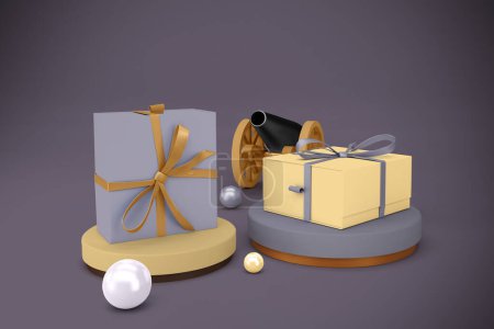 Photo for Ramadan Gift Box Perspective Side - Royalty Free Image