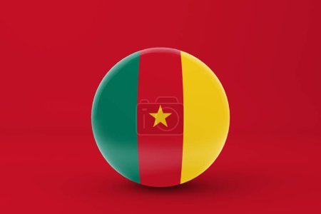 Téléchargez les photos : Badge Drapeau Cameroun Icône - en image libre de droit
