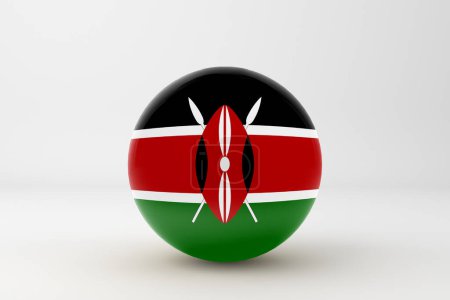 Téléchargez les photos : Badge drapeau du Kenya Icône - en image libre de droit