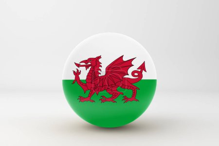 Téléchargez les photos : Badge drapeau gallois Icône - en image libre de droit