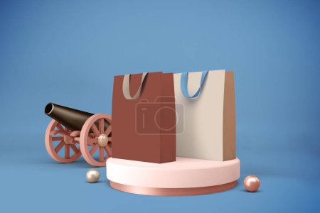 Photo for Ramadan Islamic Bag With Cannon - Royalty Free Image