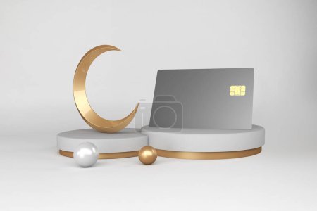 Photo for Ramadan Credit Card With Crescent - Royalty Free Image