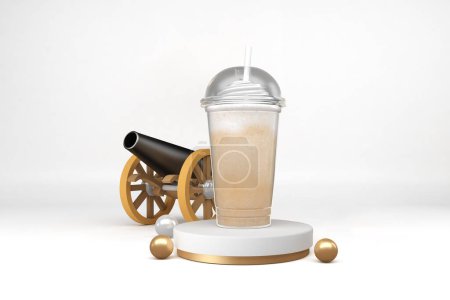 Photo for Ramadan Plastic Cup and Cannon - Royalty Free Image