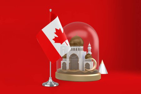 Photo for Ramadan Canada Flag and Mosque - Royalty Free Image