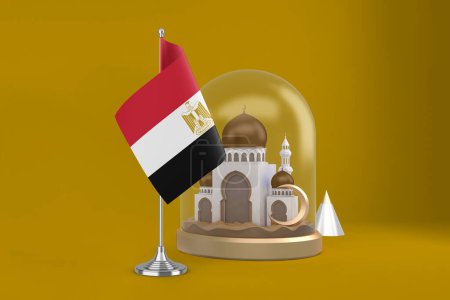 Foto de Ramadán Bandera de Egipto y Mezquita - Imagen libre de derechos