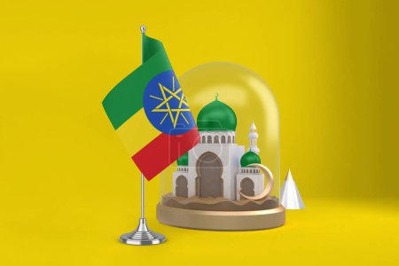 Foto de Bandera y Mezquita de Ramadán Etiopía - Imagen libre de derechos