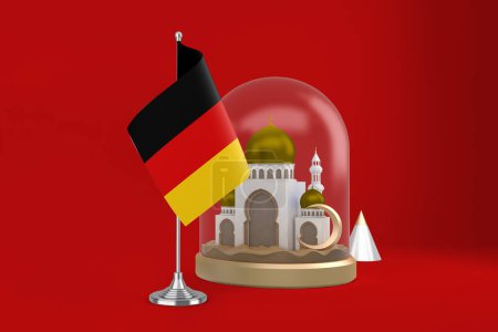Photo for Ramadan Germany Flag and Mosque - Royalty Free Image
