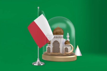 Foto de Ramadán Bandera de Italia y Mezquita - Imagen libre de derechos