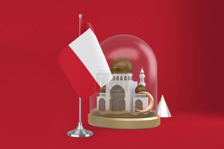 Photo for Ramadan Peru Flag and Mosque - Royalty Free Image