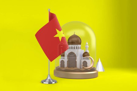 Téléchargez les photos : Ramadan Drapeau et mosquée du Vietnam - en image libre de droit