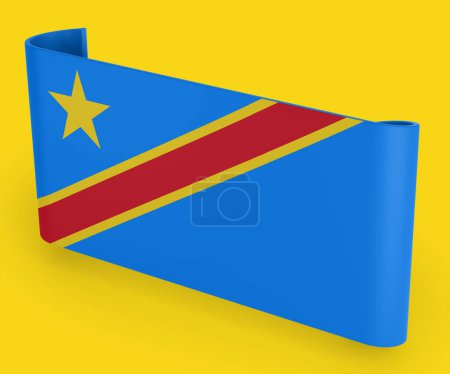 Foto de Banner de cinta de bandera del Congo - Imagen libre de derechos