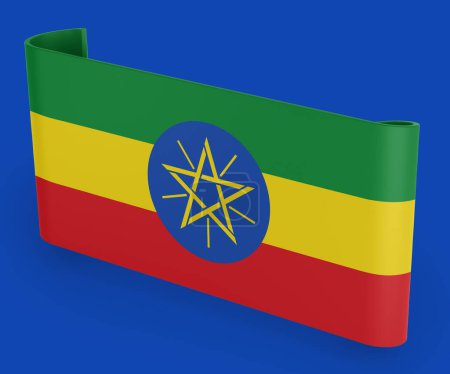 Photo for Ethiopia Flag Ribbon Banner - Royalty Free Image