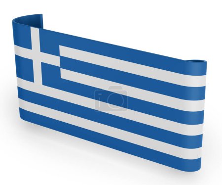Téléchargez les photos : Bannière de ruban de drapeau de Grèce - en image libre de droit